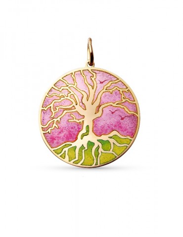 Arbre de Vie Rose Pendentif